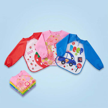 Long-Sleeve Waterproof Baby Bib & Feeding Smock