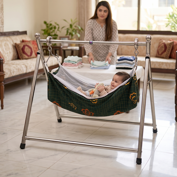 Big Size Steel Jhulangi Baby Cradle | Premium Baby Swing for Older Babies
