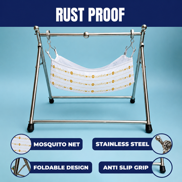 BABY CRADLE BY JHULANGI | STAINLESS STEEL